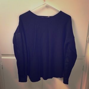 The Limited black sweater with leather arms